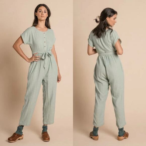 Women's Sage Green Jumpsuit - Picture 1 of 16